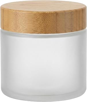 250g/ML Refillable Plastic Jar with Liner and Eco-friendly Bamboo Lid Frosted Glass Cream Bottle Pot Jar Cosmetic Cottenger