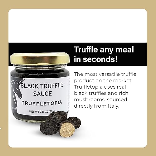 Miniatura 2 de Truffletopia Salsa de trufa blanca y negra con trufas italianas reales | Salsa gourmet para pasta o pizza | Sin gluten sin OMG | Muestra de juego de