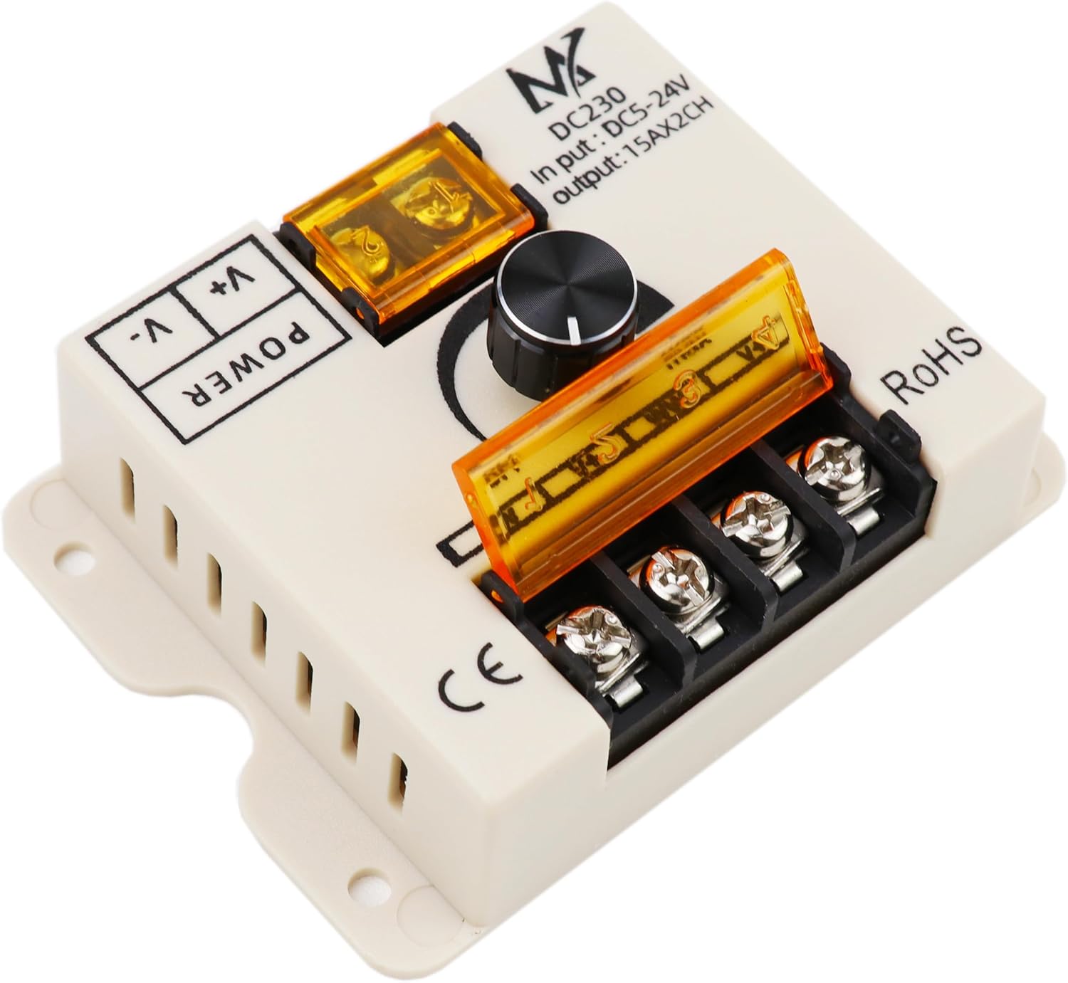 LEDENET CCT LED Controller 2CH DC 5V/12V/24V 30A Knob & Pushbutton 2-in-1 PWM Controller Adjust Brightness and Color Temperature for 3pin Tunable White LED Strip Lights