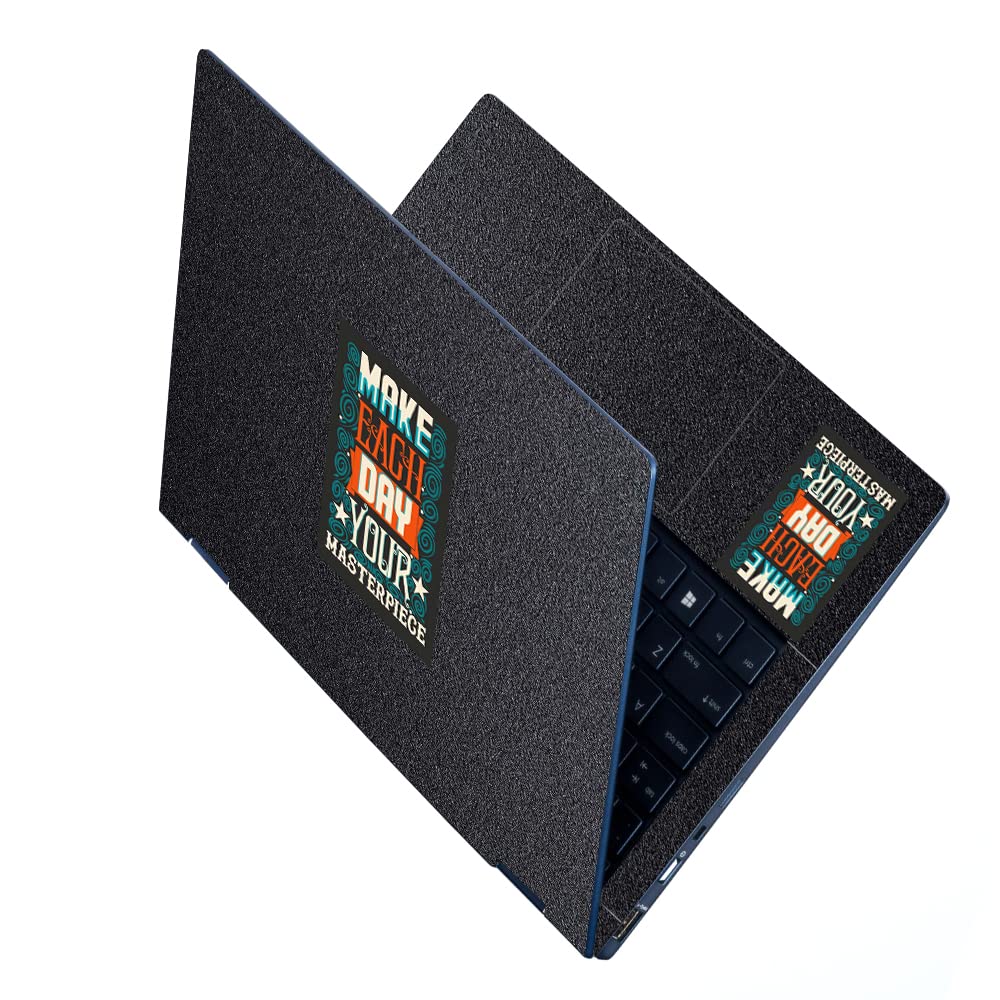 Techfit UV Printed Full Body Vinyl, HD Printed Laptop Skin/Sticker/Stretchable Vinyl/Cover Laptops Upto 15.6 inches No Residue, Bubble Free for Laptop - UV_Make Each Day on Black Sparkle (B0BWHR6XDD) Amazon Price History, Amazon Price Tracker