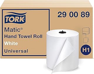 Tork Matic Paper Hand Towel Roll White H1, Universal, 100% Recycled Fiber, 6 Rolls x 700 ft, 290089