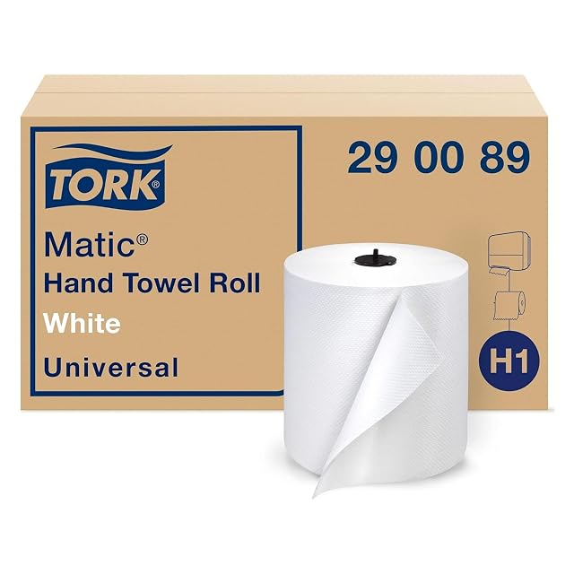 Tork Matic Paper Hand Towel Roll White H1 Universal 100 Recycled Fiber 6 Rolls x 700 ft 290089