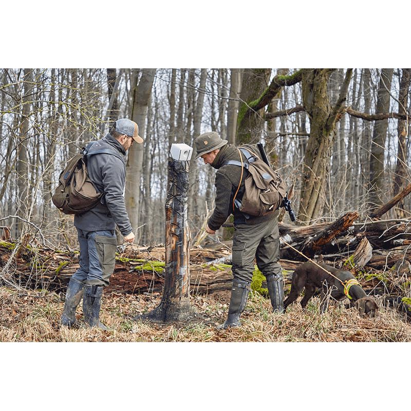 DJV-Jagdrucksack groß | Leiser Loden | 40L Volumen | clevere Taschen, Jagdjackenfach | gepolsterte Ledertragegurte. Inkl. waschbarer Schweisseinlage | Praktisch, leicht (ca. 1,3 kg)