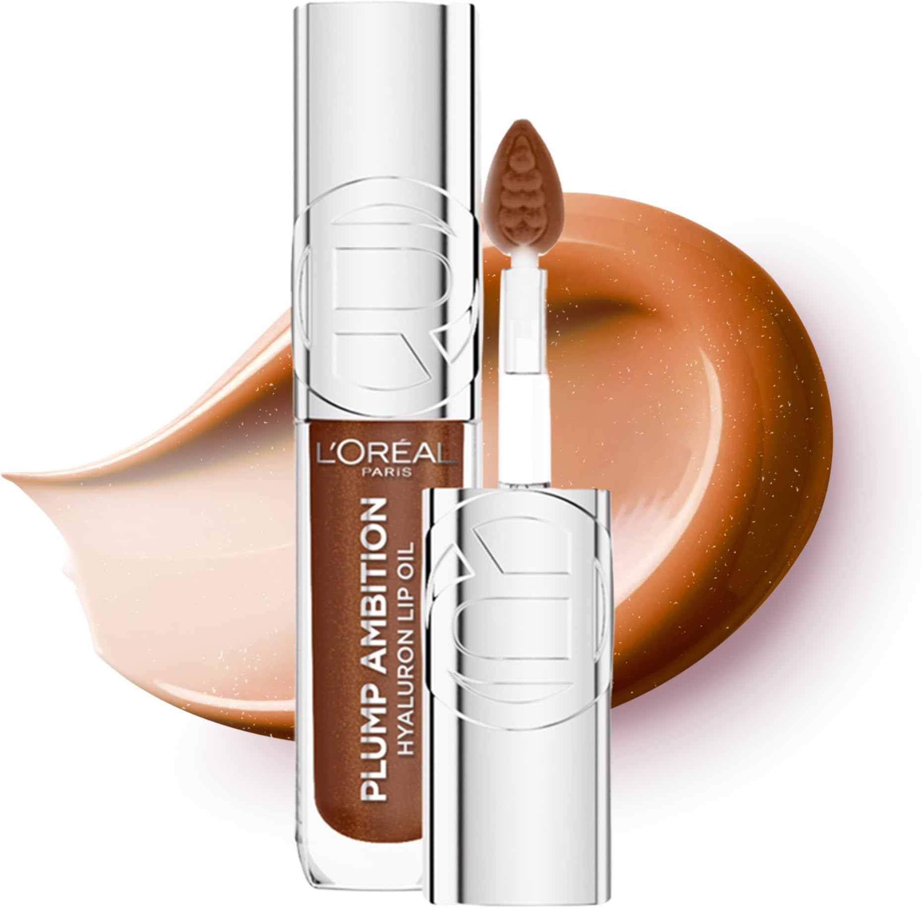 Lip Gloss, Plump Ambition Lip Oil with Hyaluronic Acid & Tripeptides, Smoother & Plumper Lip Appearance, Glass-Like Finish, Shade 510 La Nuit Sparkle, 5ml