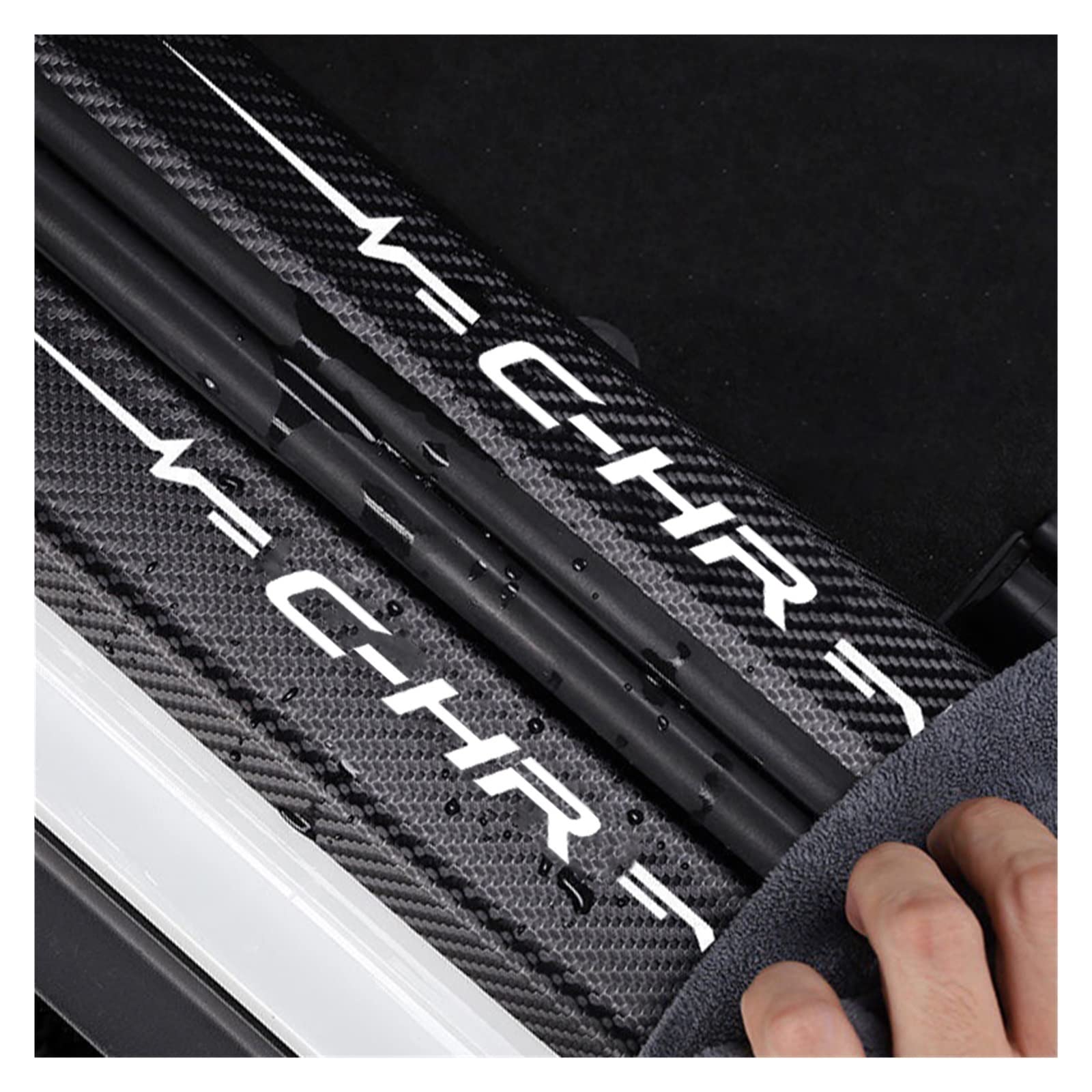 Adesivi for Protezioni battitacco Auto Paraurti Posteriore for Bagagliaio Decalcomanie AntiGraffio compatibili con Toyota CHR C-HR Logo 2016 2017 2018 2019 2021 2022 (Color : 5Pcs)