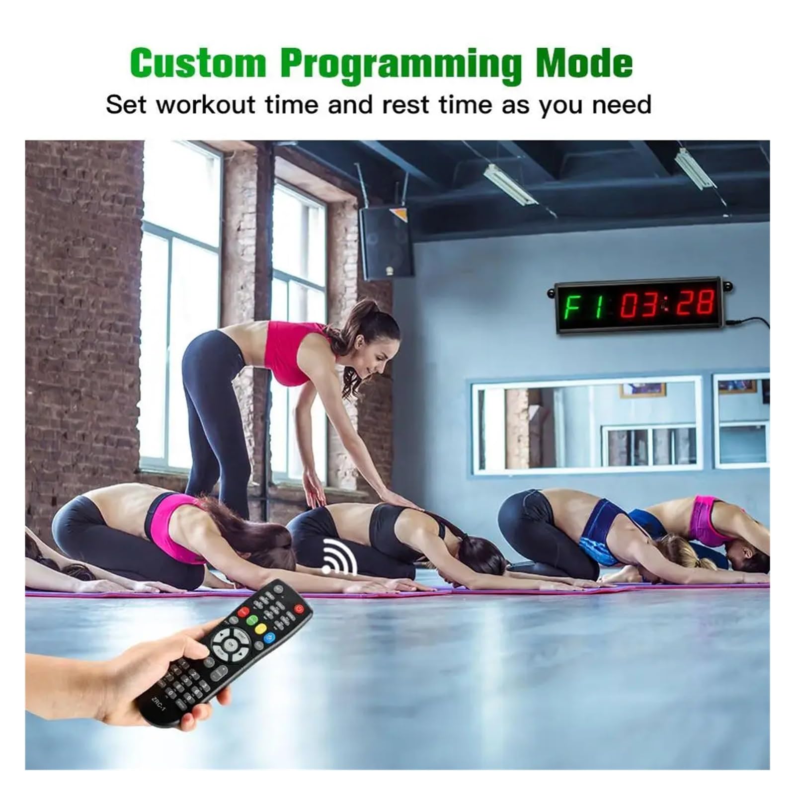 Minuterie d'entraînement à affichage LED, horloge électronique, chronomètre, minuterie d'intervalle, murale précise avec télécommande for l'entraînement physique en salle de sport Ouverture à Distance
