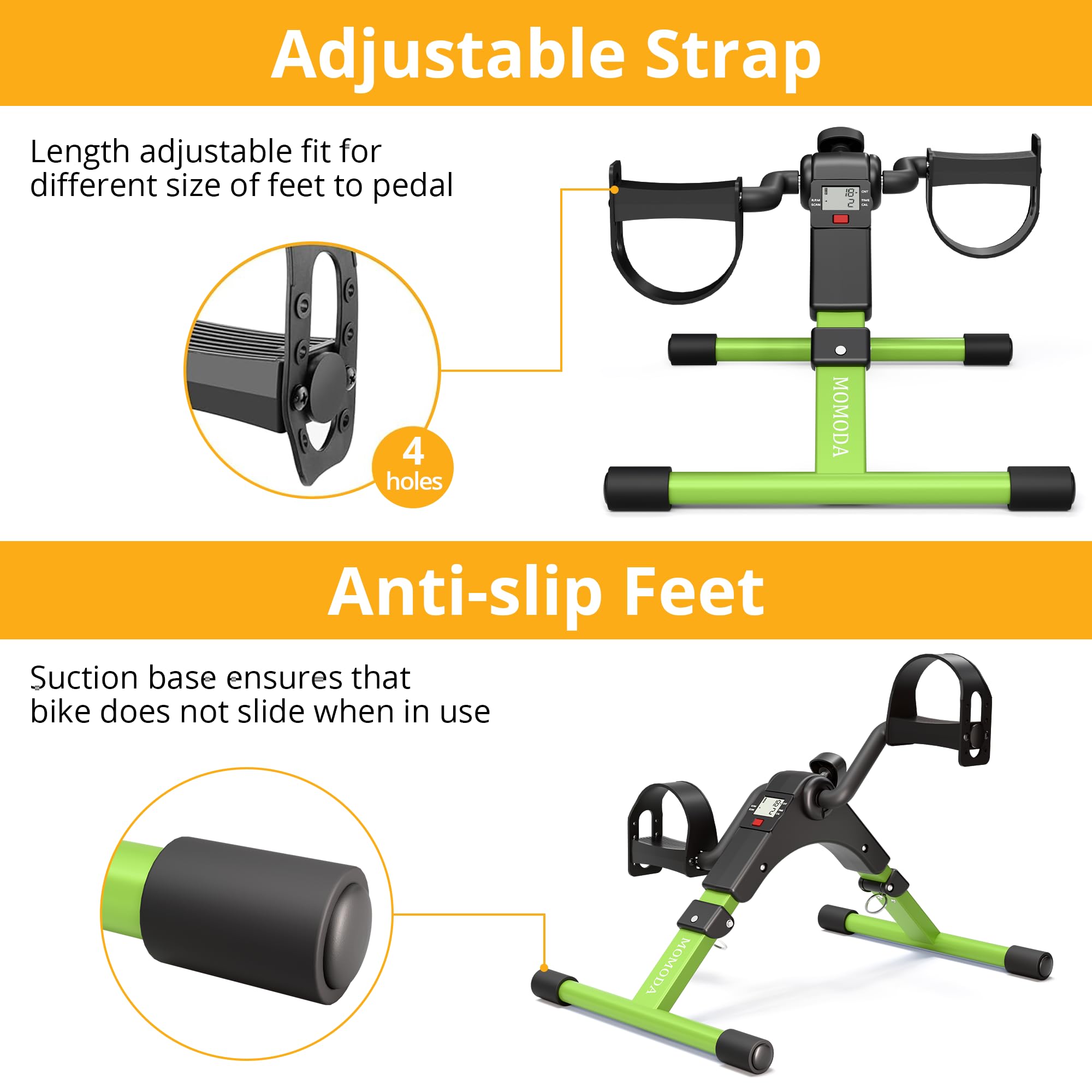 Pedaliera Cyclette Mini Bike per Riabilitazione di Gambe con Monitor LCD