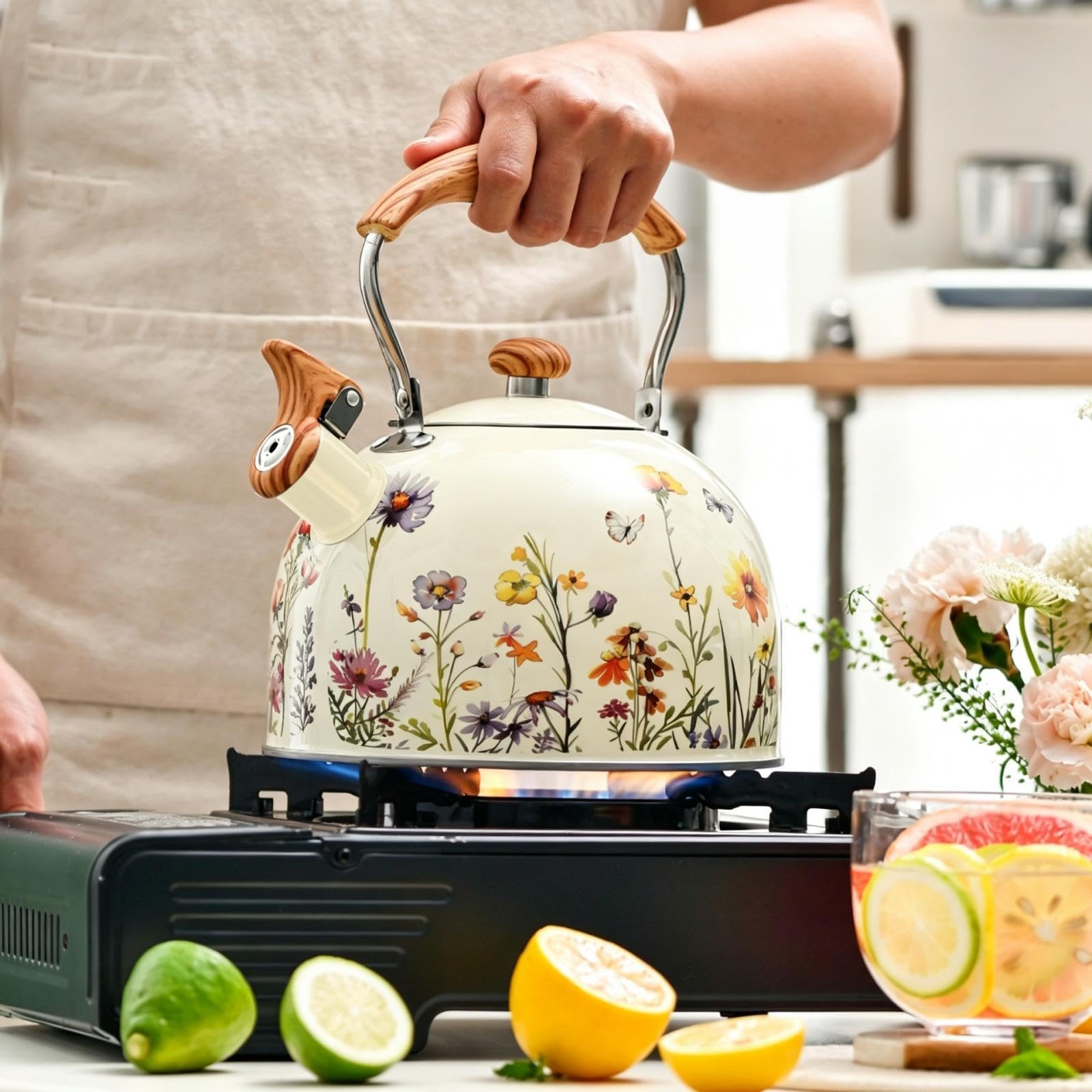 mit Lauter Pfeife, Rostfreiem Holzgriff, Ideal Zum Angeln Und für Grillabende Im Freien.