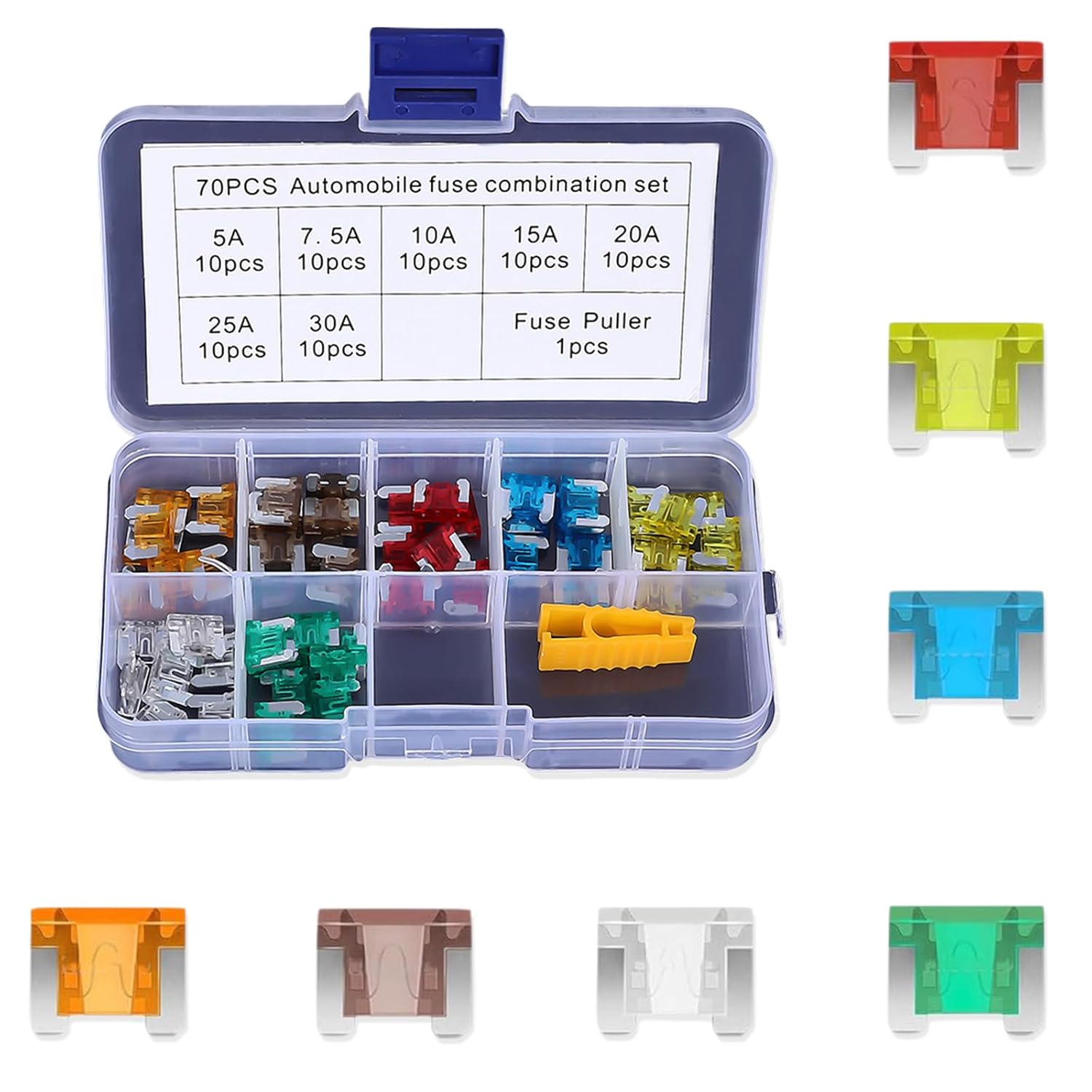 Amazon.co.jp MAEXUS 低背ヒューズ 車ブレードヒューズ (70個入り) 5A 7.5A 10A 15A 20A 25A