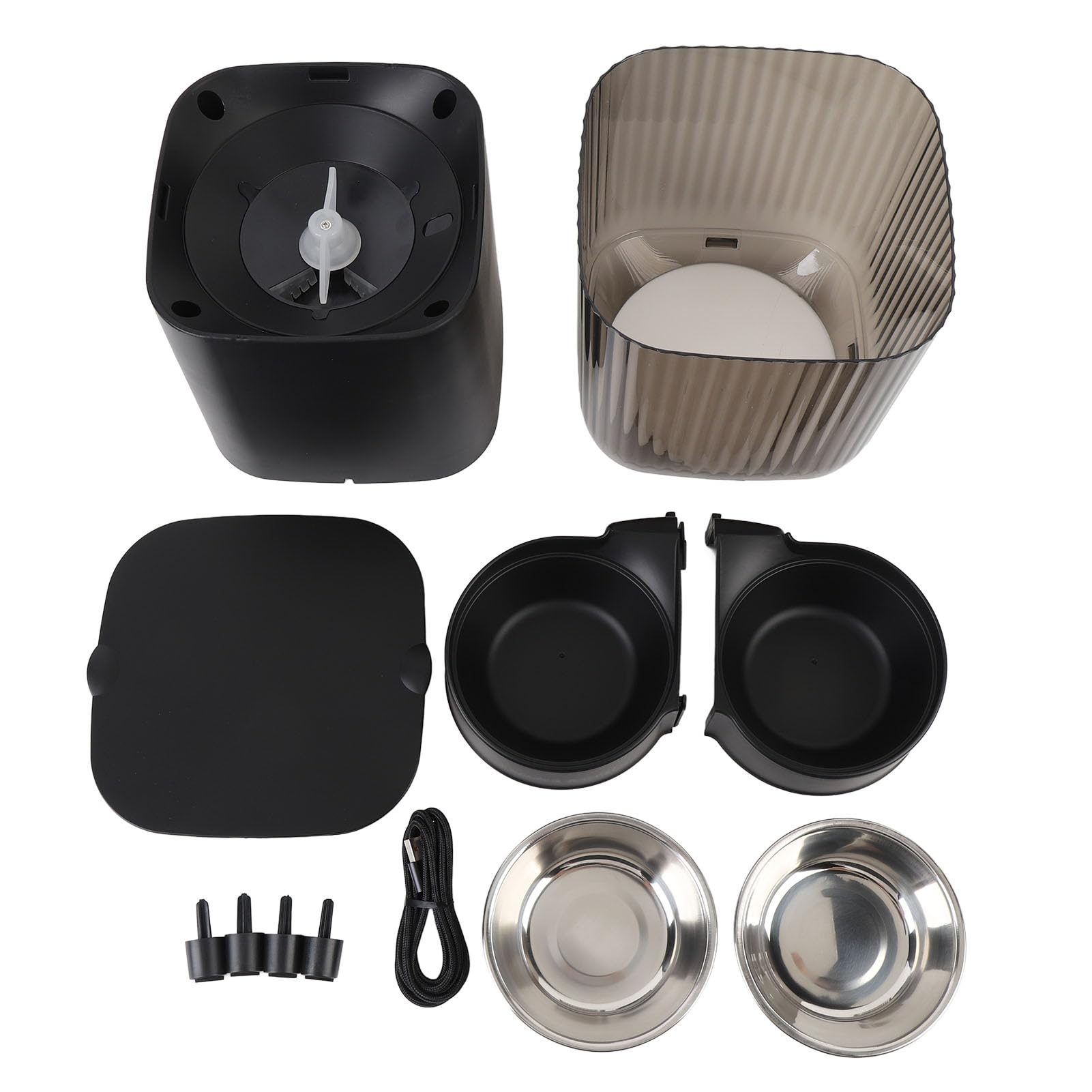 Kketeopt Automatic Pet Feeder 5L Large Capacity Smart Cat Food Dispenser with Mobile App Control for Home (Dual Bowls)