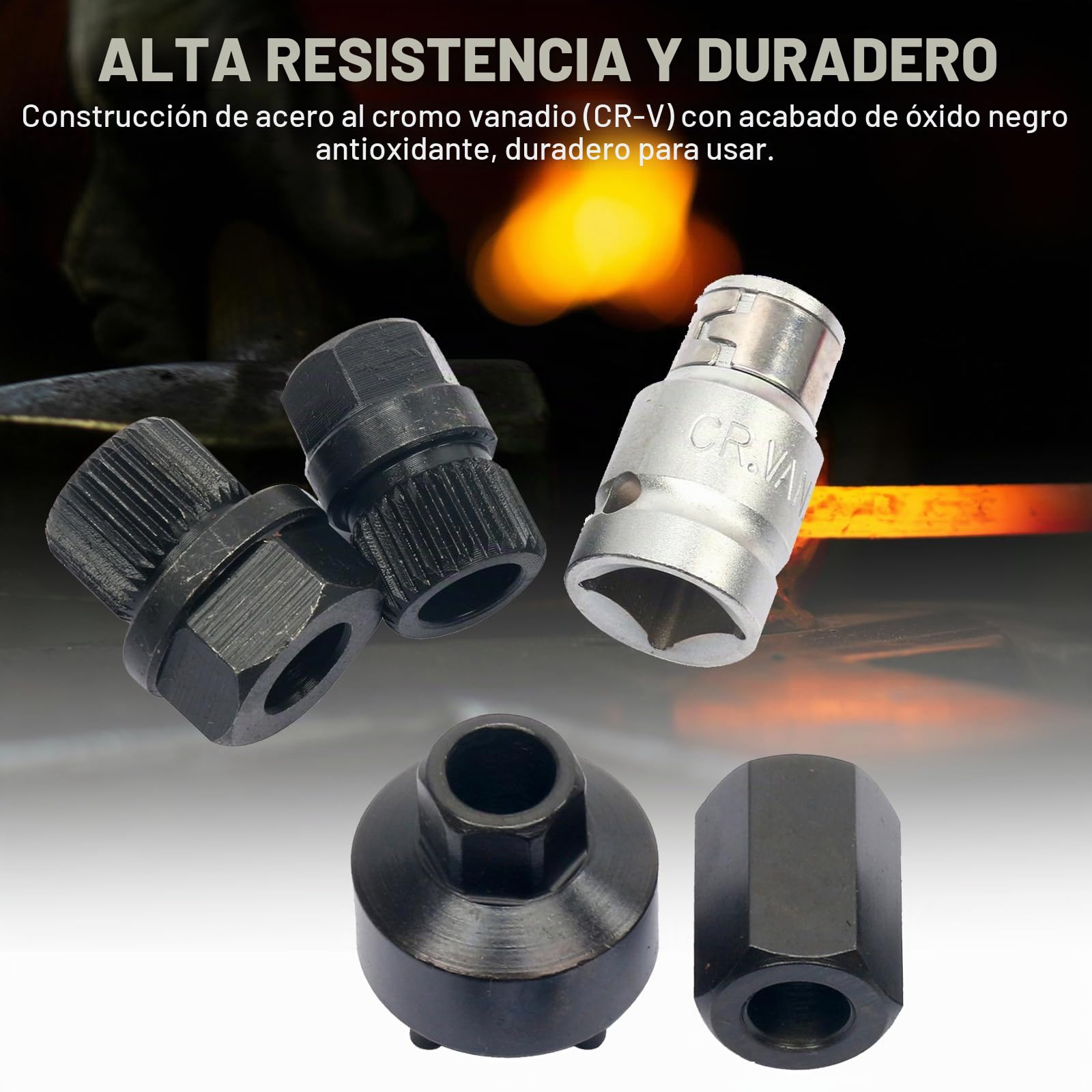 FreeTec 13 pzs Llave para Polea Alternador, 12.5 mm 1/2" Drive Extractor Polea Alternador, Herramientas para Quitar Cambio Polea de Alternador Generadores Vehículos para VW Audi Vag Fiat