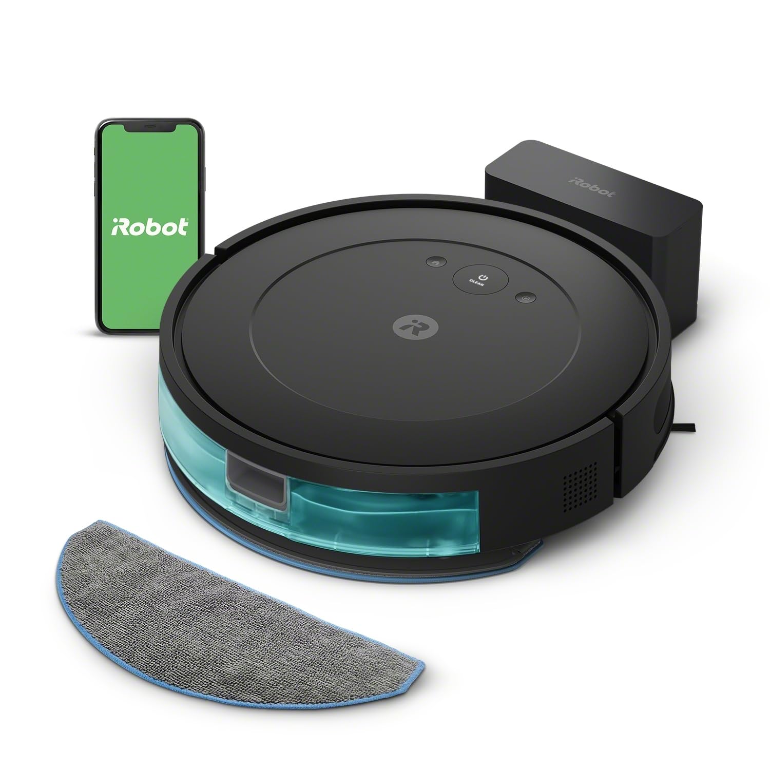 iRobot Roomba Combo Essential (Y0110) - Robot Aspirateur et Laveur Connecté - Efficace et Puissant - Système de Nettoyage en 4 étapes -3 Niveaux d'aspiration - Programmable Via Application ou Voix