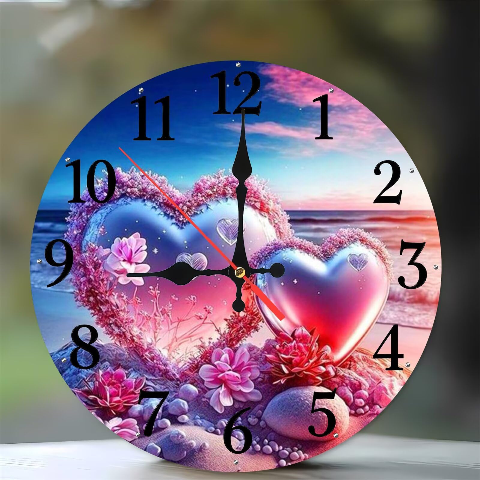 Horloge murale silencieuse en bois de 35 cm pour une chambre sans tic-tac