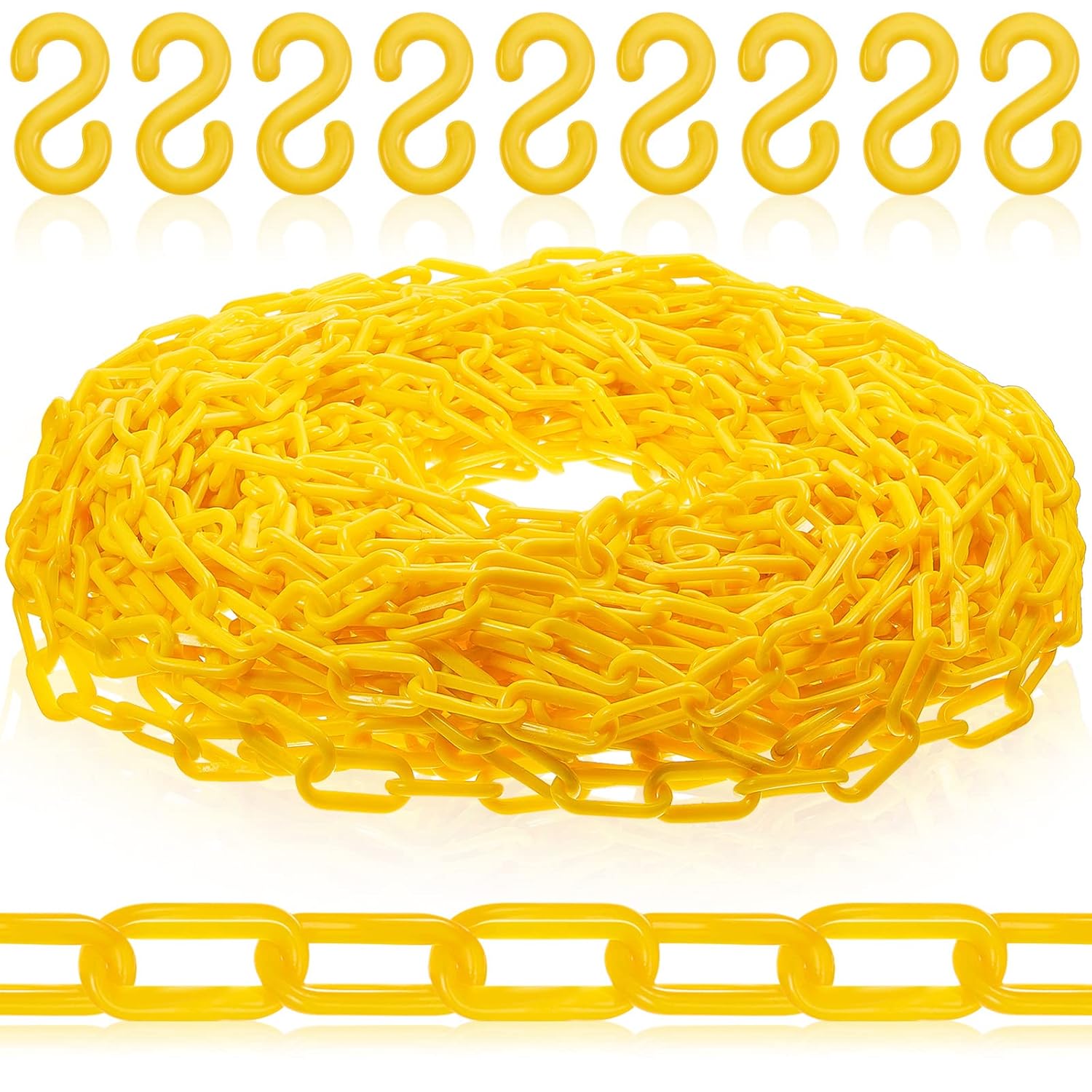 150ft Plastic Chain Yellow Safety Chain Link Fence Plastic Barrier