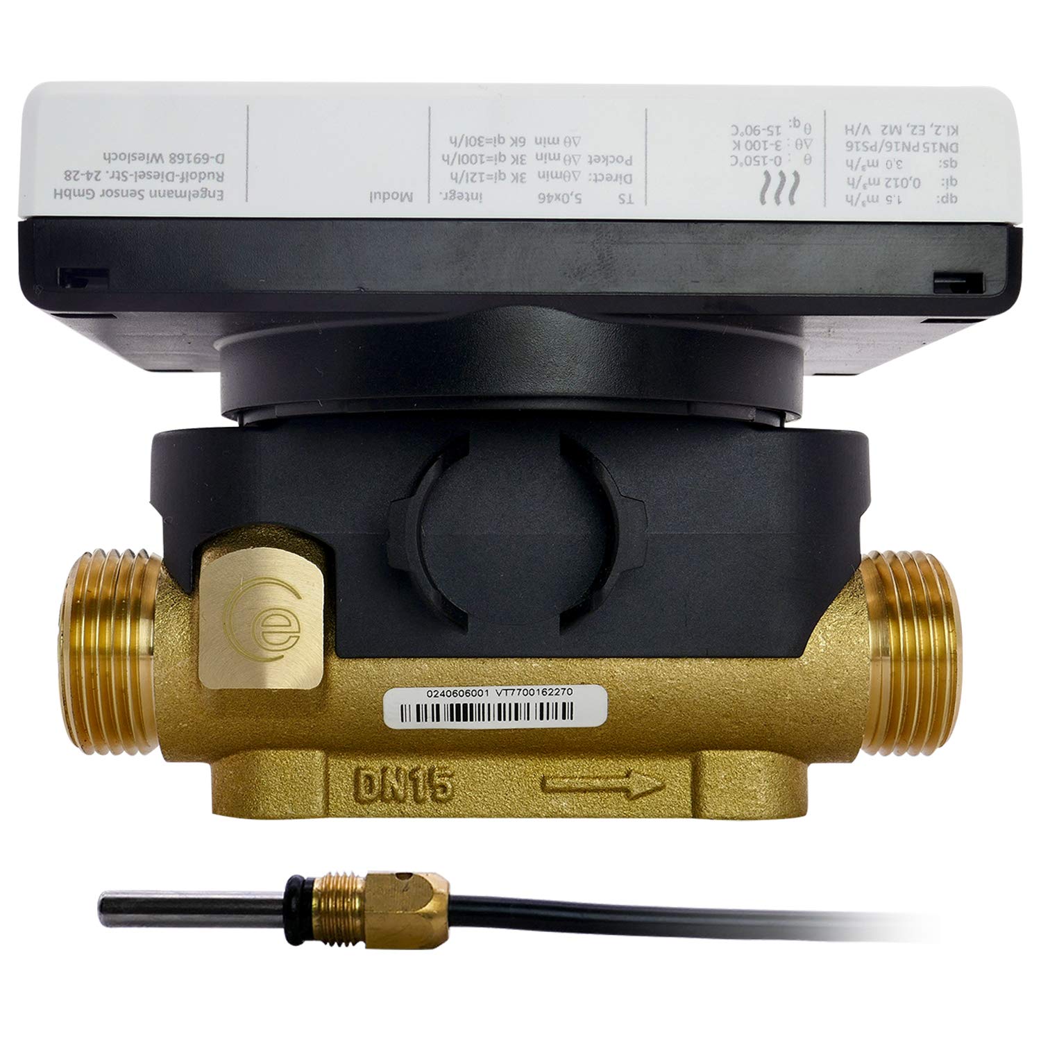 Wärmezähler SensoStar U Eichung 2026 Ultraschall Kompaktwärmezähler Nenndurchfluss Qn 1,5 m³/h, Anschlussgewinde 3/4 Zoll, Baulänge 110 mm, Temperaturfühler Ø 5,0 mm Wärmemengenzähler