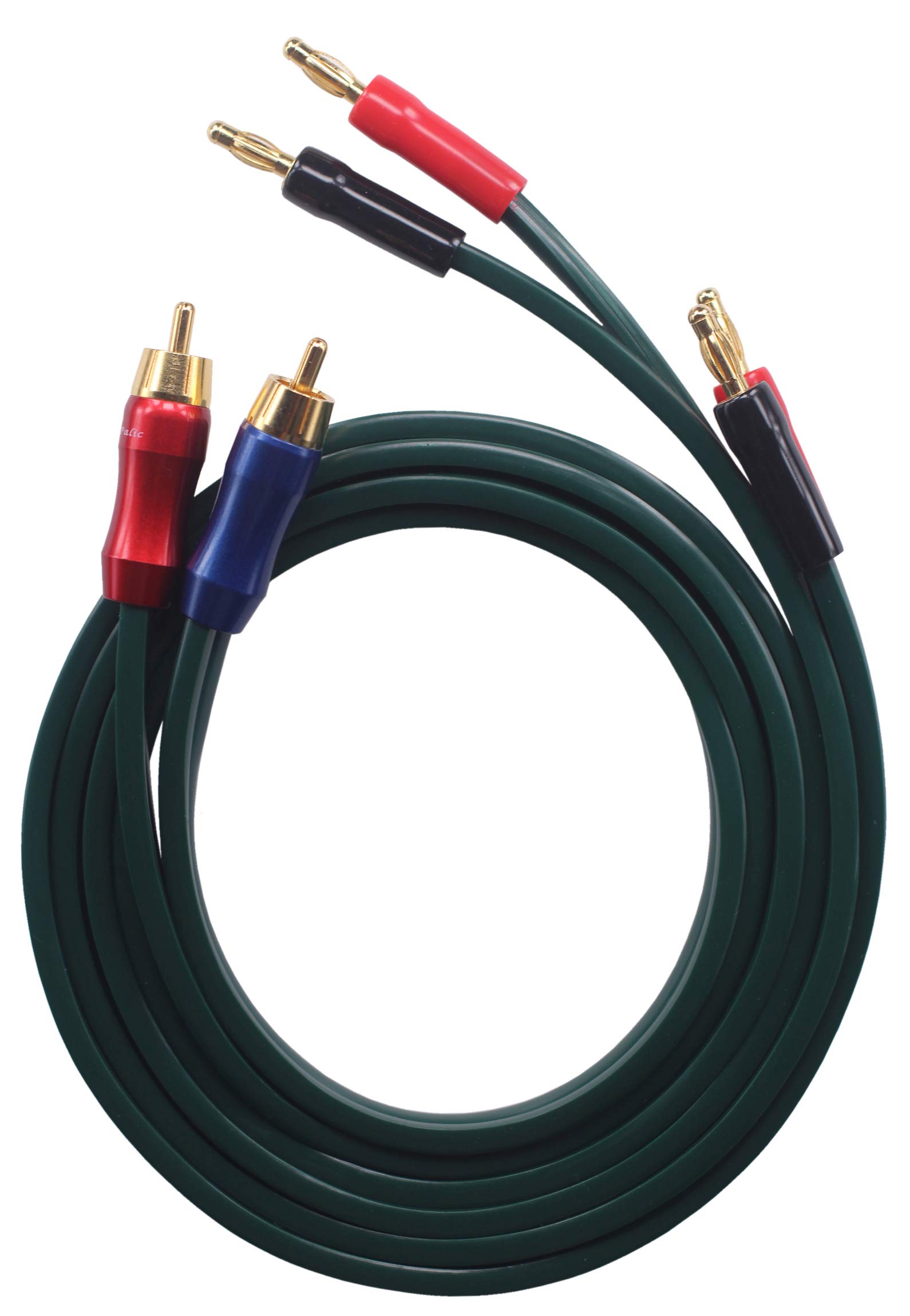 Cable de altavoz para conectar tocadiscos a bafles con terminales banana 6