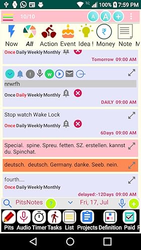 PitsApp Organizer - Audio Visual Text Notes, Money Manager, Todo List, Reminder.