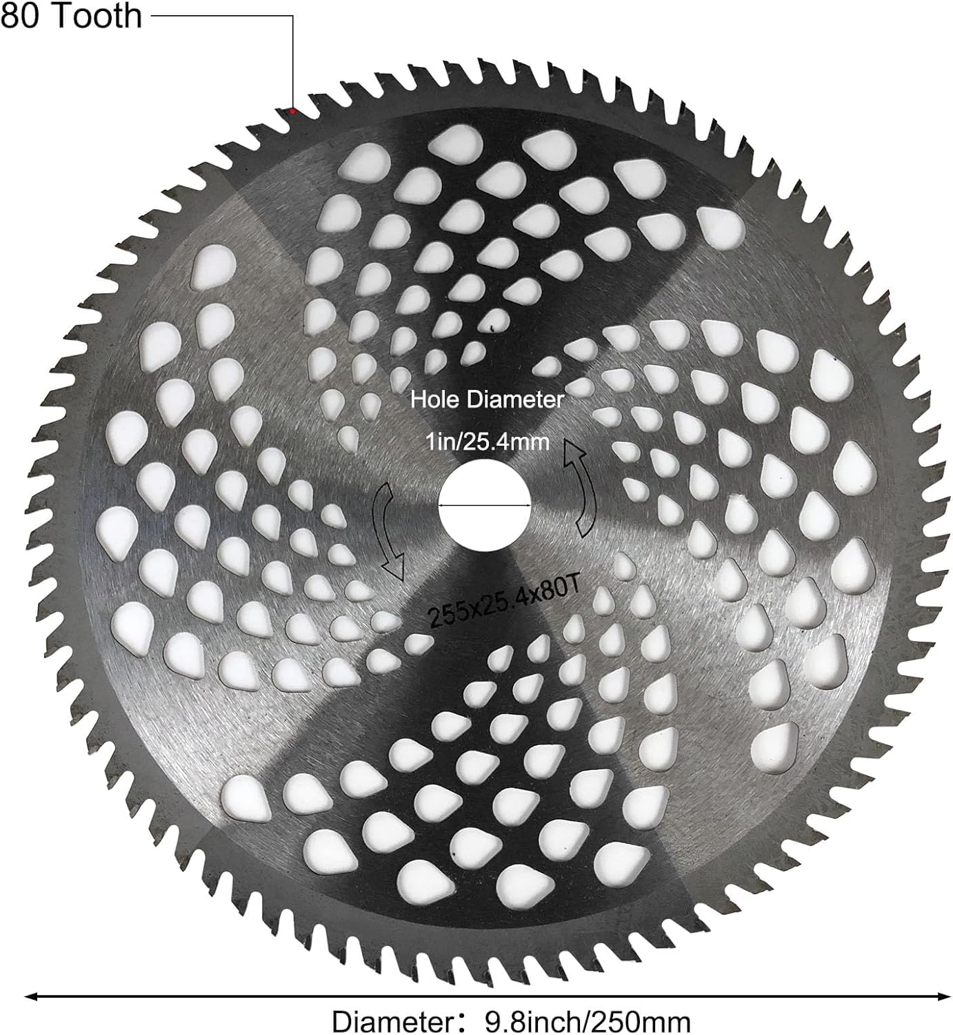 10" x 80T Brush Cutter Blade fits for STIHL FS56RCE FS91R FS70R FS94R FS111R FS131 FS91 Weed Eater, Carbide Tip Circular Saw Weed Eater Blades Weed Trimmer Blade with Adapter Kit (2 Pack)