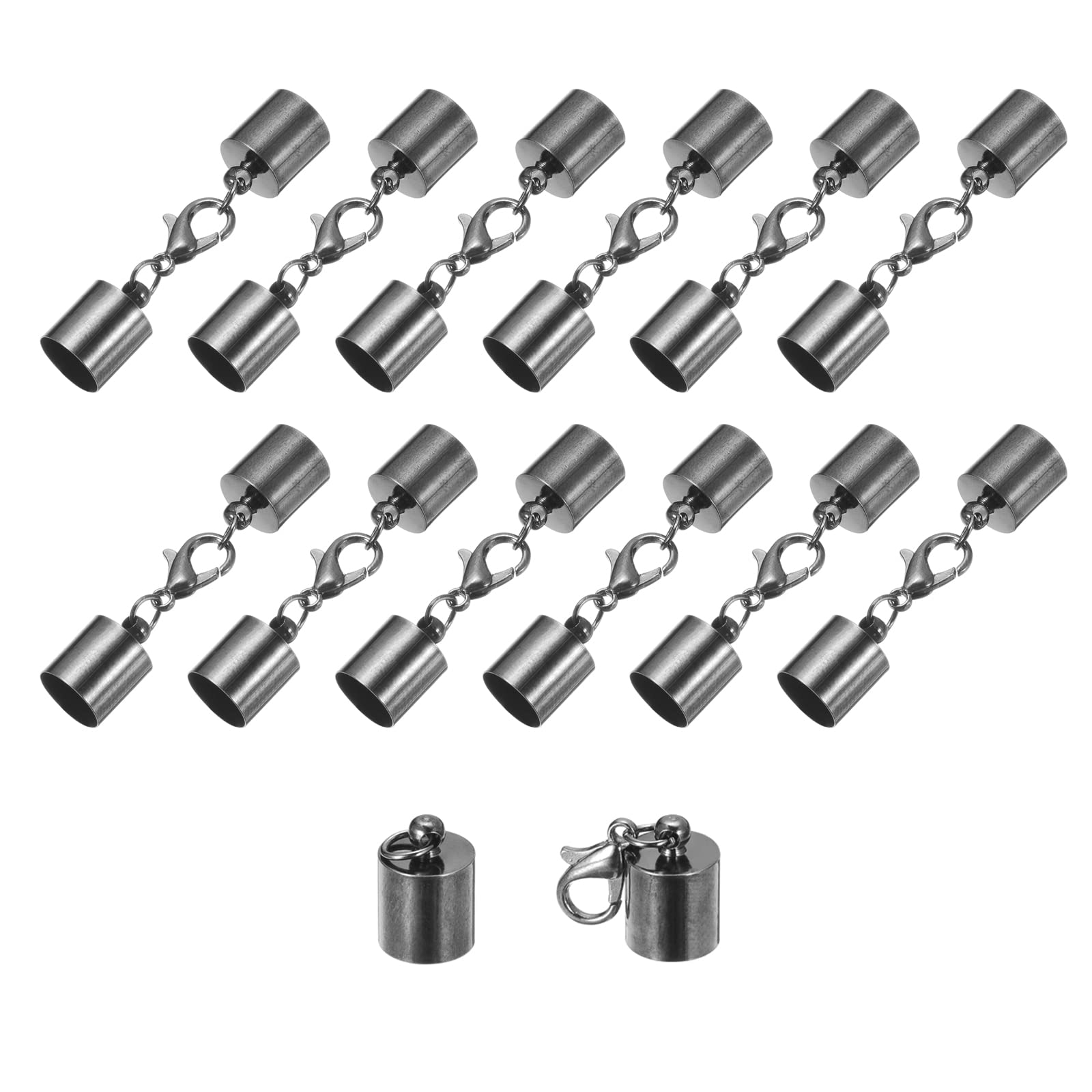 20Ensembles 3Mm Cuir Cordon Terminal Capuchons Avec Homard