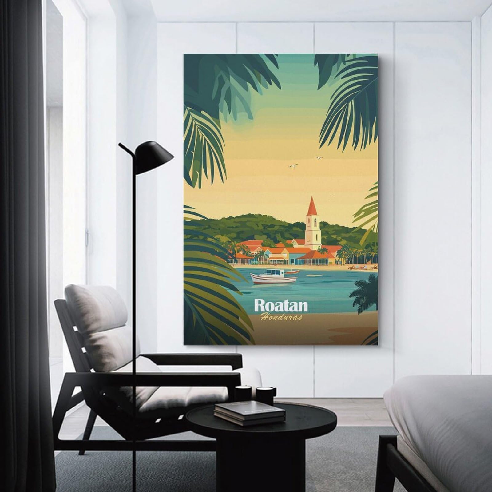 Junmoney Roatan, Honduras Travel Poster Wall Art Print 20x30inch(50x75cm), for Hallway, Entryway Or Landing, A Neat Decor Update for Hallways, for Everyday Interiors