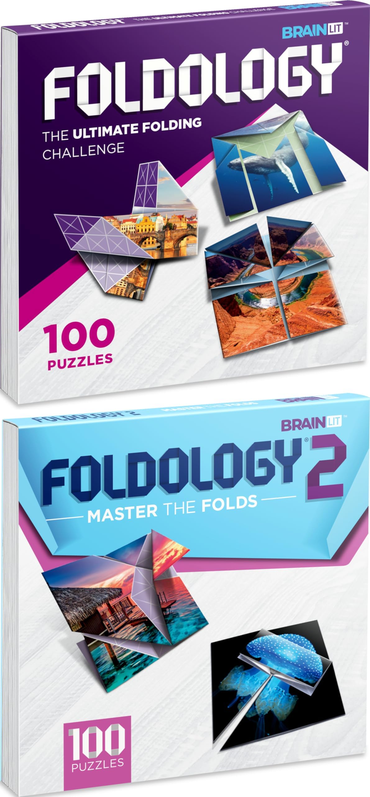 - FOLDOLOGY 1&2 Combo Pack - The Origami Puzzle Game! Brain Teasers for Tweens, Teens & Adults | Fold The Paper, Complete The Picture | Stocking Stuffers, Gift for Ages 10+ | 200 Challenges