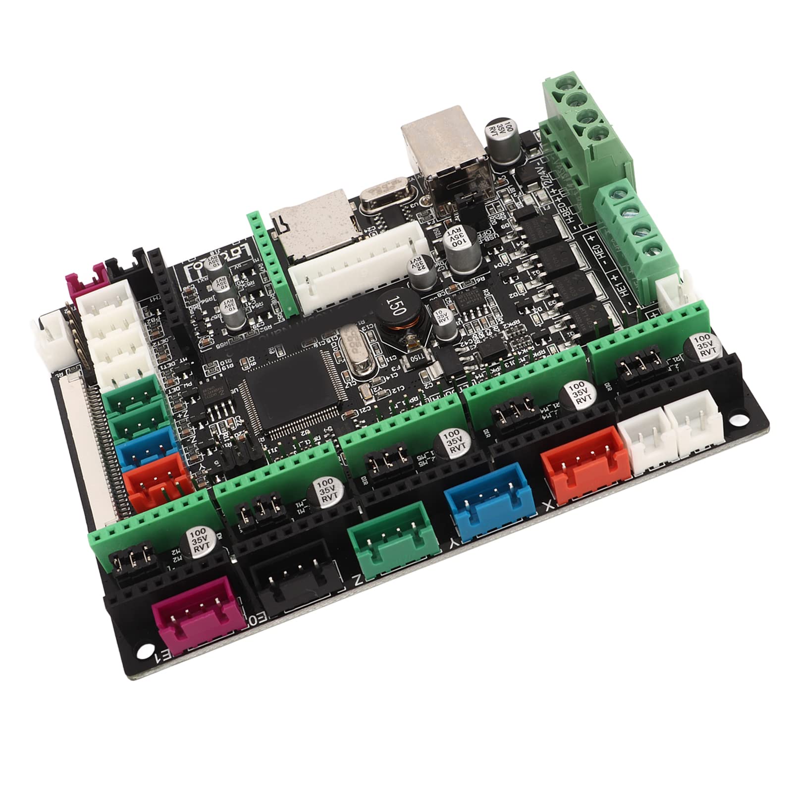 Fafeicy 3D-Drucker-Steuerplatinen-Kit, PCB--Mainboard-Controller mit 12 V Bis 24 V Eingang, MOSFET-Wärmeableitung, Haltepunkt-Wiederaufnahme, für -Druck der Ender-Serie (Separates Mainboard-Modell)
