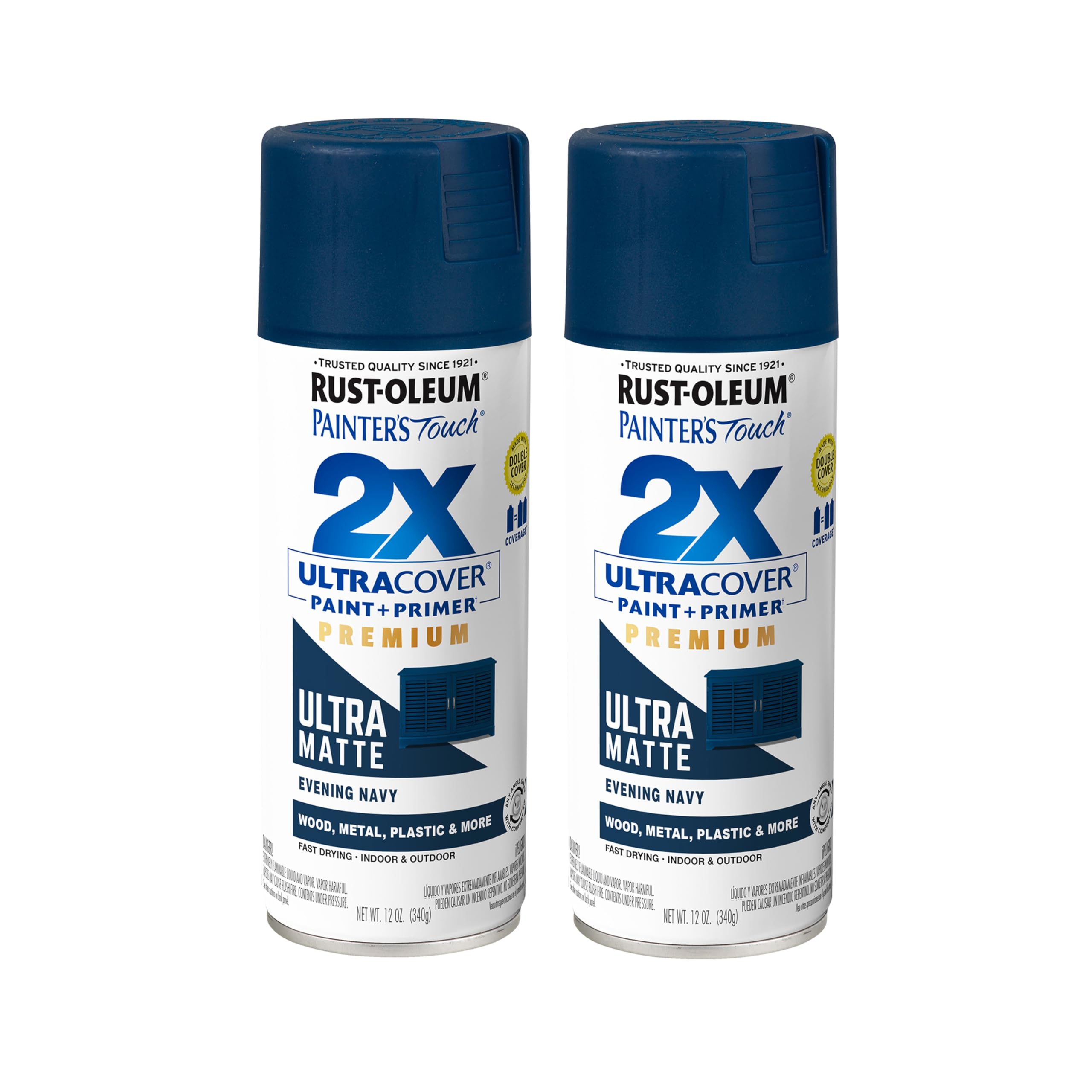 Rust-Oleum Painter's Touch 2X Ultra Cover Spray Paint, Matte Evening Navy