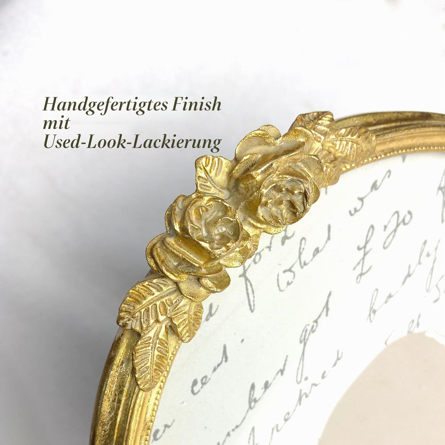 Sunlit Vintage Bilderrahmen, 20,3 x 25,4 cm, oval, antiker Bilderrahmen mit Glasfront, Luxus-Foto-Display, Tisch-Wandbehang, Geschenkideen, goldene Rose