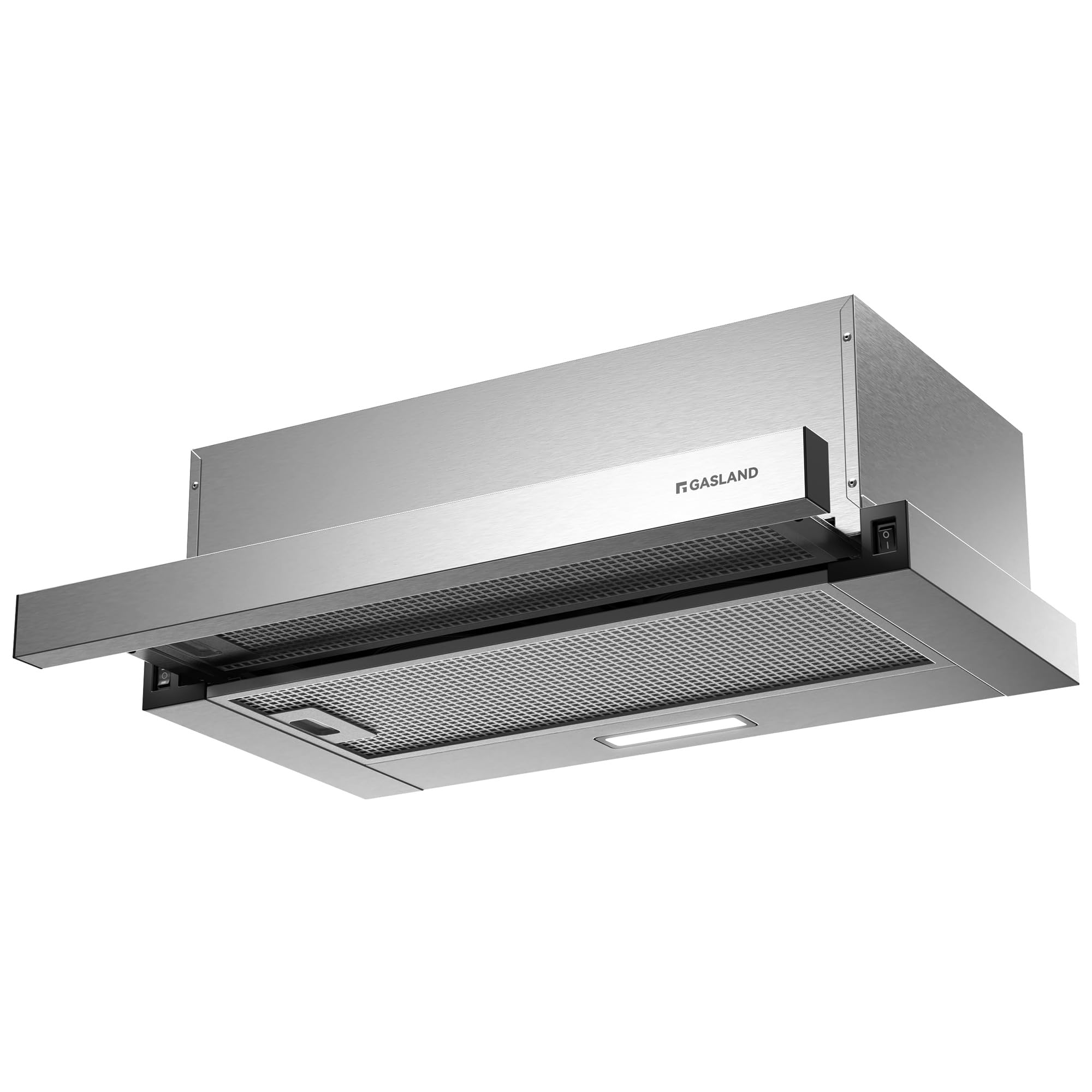 GASLAND BR60SP Cappa Aspirante 60 cm Umluft, Cappa da Incasso Schermo Piatto 335 m³/h, Cappa Aspirante a Estratto Piatto Inox con Filtro a Carbone Attivo CF132