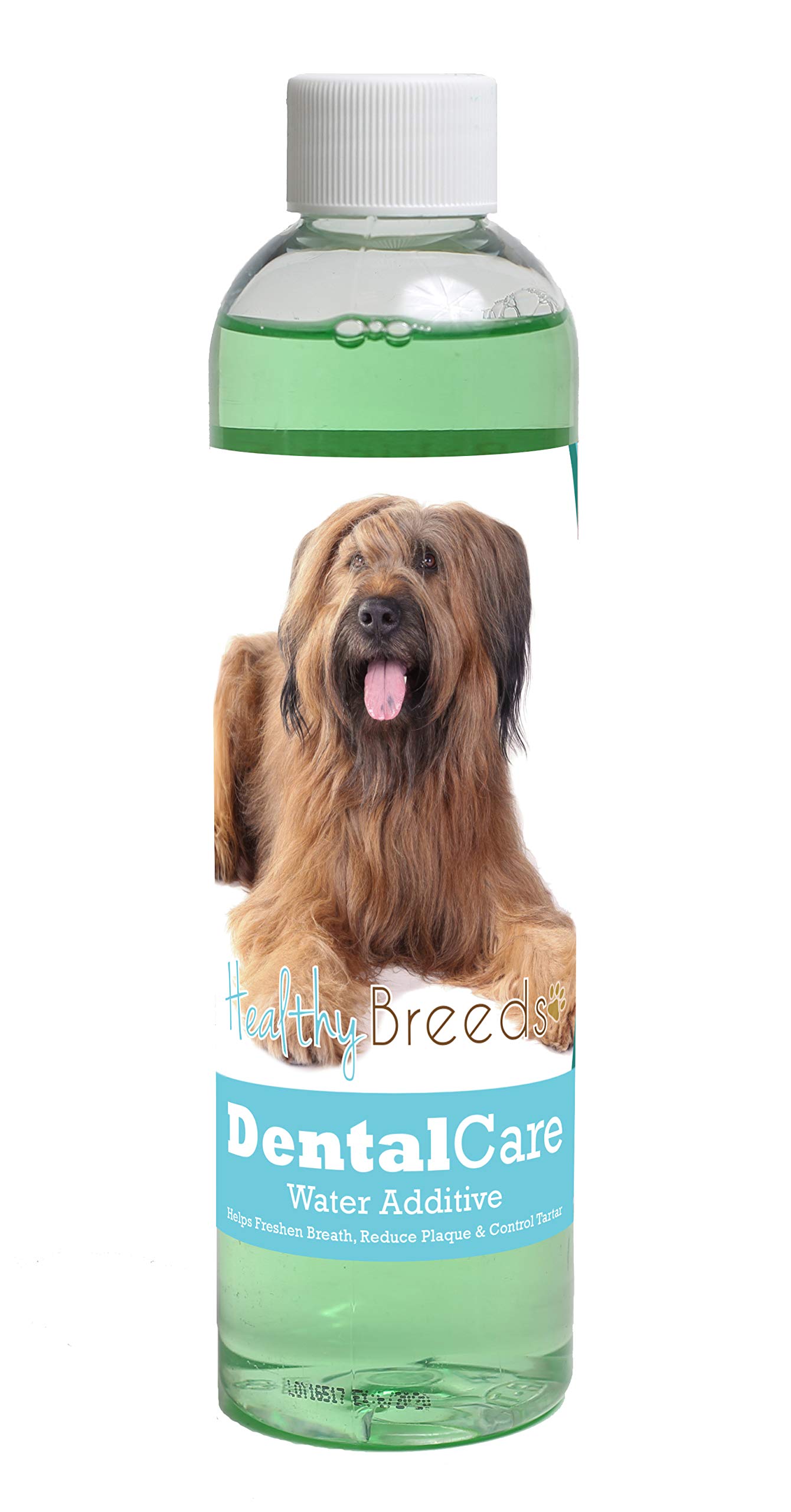 Healthy Breeds Dog Dental Care Water Additive for Briard - Helps Freshen Breath, Reduce Plaque &amp; Control Tartar - Mint Flavor - 8 oz