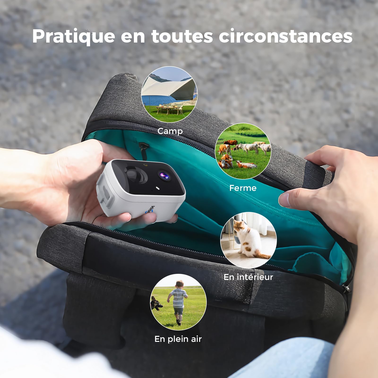 Hiseeu Caméra Sécurité Extérieure WiFi 4MP 3K, Panneau Solaire & Batterie, Détection Humaine PIR/IA, Sirène, Étanche IP66, Vision Nocturne Couleur, Audio Bidirectionnel, Cloud & Carte SD