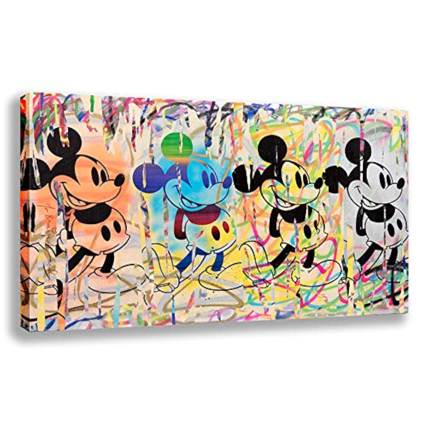 Art Graffiti Art Canvas Banksy Graffiti Painting Cute Mouse Prints Street Urben Painting Poster Keep Smeiling Art Colorful Background for Decoration Home 48" X 32"