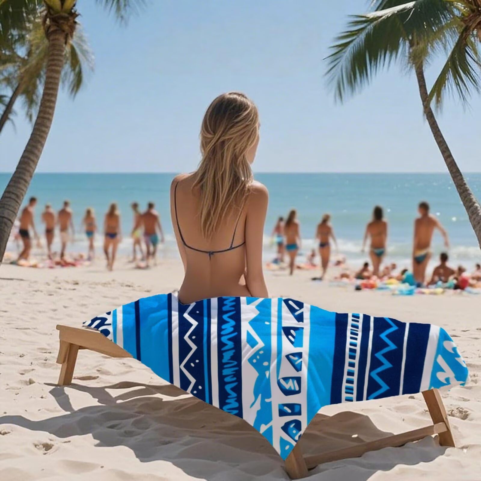 Ręcznik plażowy Geometryczny ręcznik plażowy z mikrofibry 100 x 220 cm ręcznik na siłownię Turcja Kompaktowa mata plażowa, odporna na piasek, szybkoschnąca, ultra chłonna, ręczniki na siłownię do