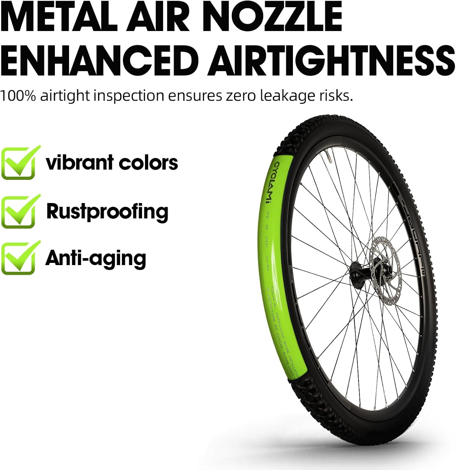 TPU Inner Tubes MTB 29''/27.5''/26'' Inner Tubes Removable Core Compatible with 1.9-2.5 Ultralight 65g Bike Tube with 45mm Metal Presta Valve for Mountain Bike Tubes