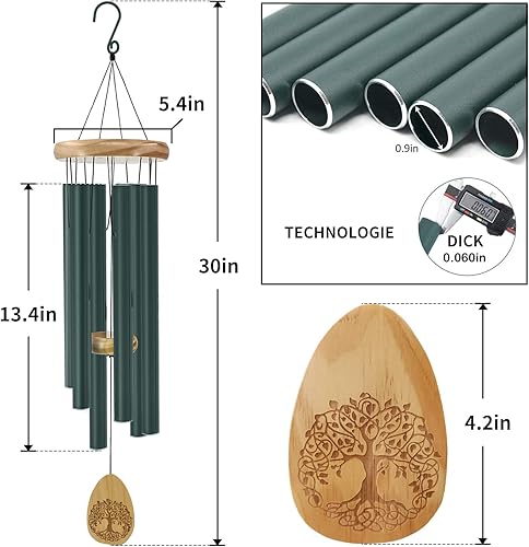 Miniatura 28 de Wind Chimes for Outside, 30 Inch Memorial Windchimes for Loss of Loved One Engrave Tree of Life, Sympathy Wind Chimes Gifts, Garden Home Yard