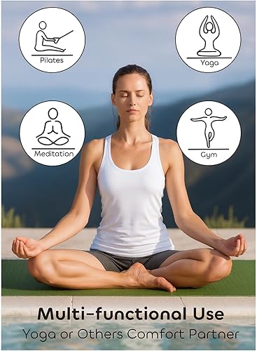 Miniatura 5 de Tapete de yoga extra grueso de 0.236 pulgadas antideslizante para mujeres y hombres, TPE ecológico, ligero y duradero para el hogar, gimnasio,