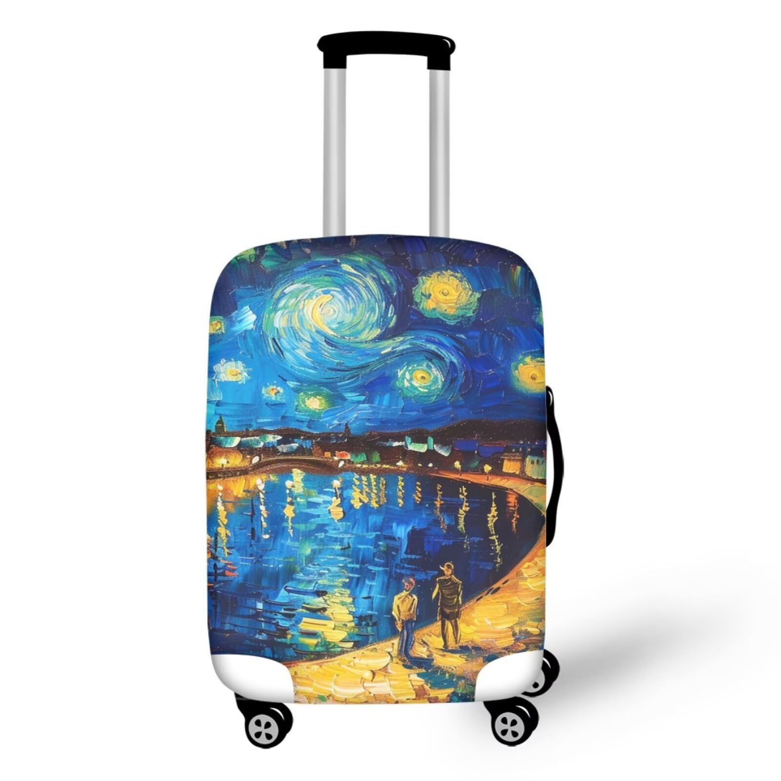 Ystardream Banks of the Seine Suitcase Cover 22-24 inch Oil Painting Luggage Cover for Women Washable Suitcase Protector Luggage Accessories for Outdoor Long Distance Travel Gifts M