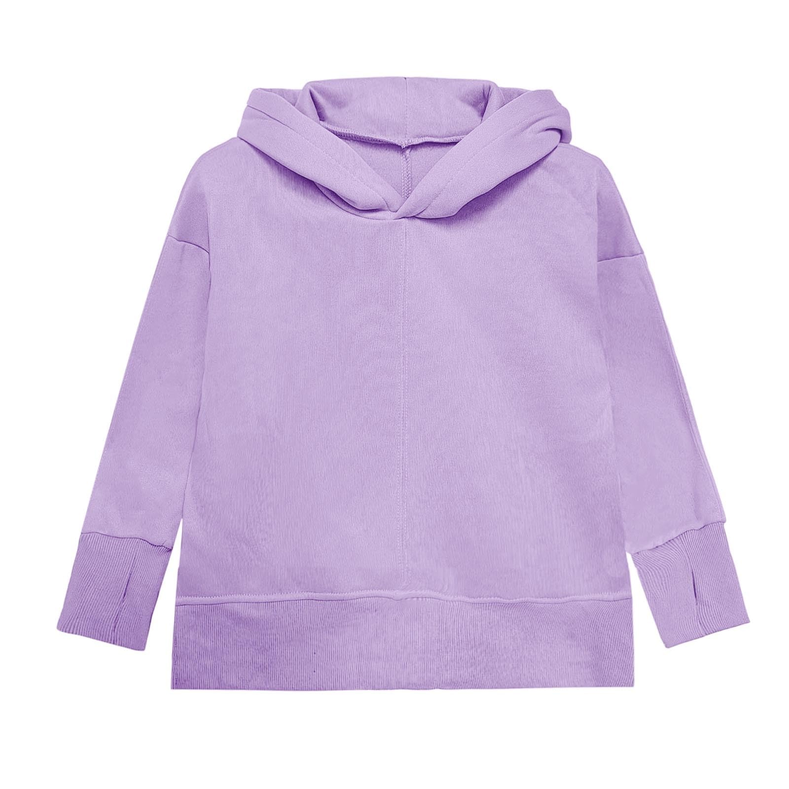 Sudadera informal de manga larga para niñas, de gran tamaño, clásica, lisa, cómoda, suave, para otoño e invierno, para la escuela, a la moda
