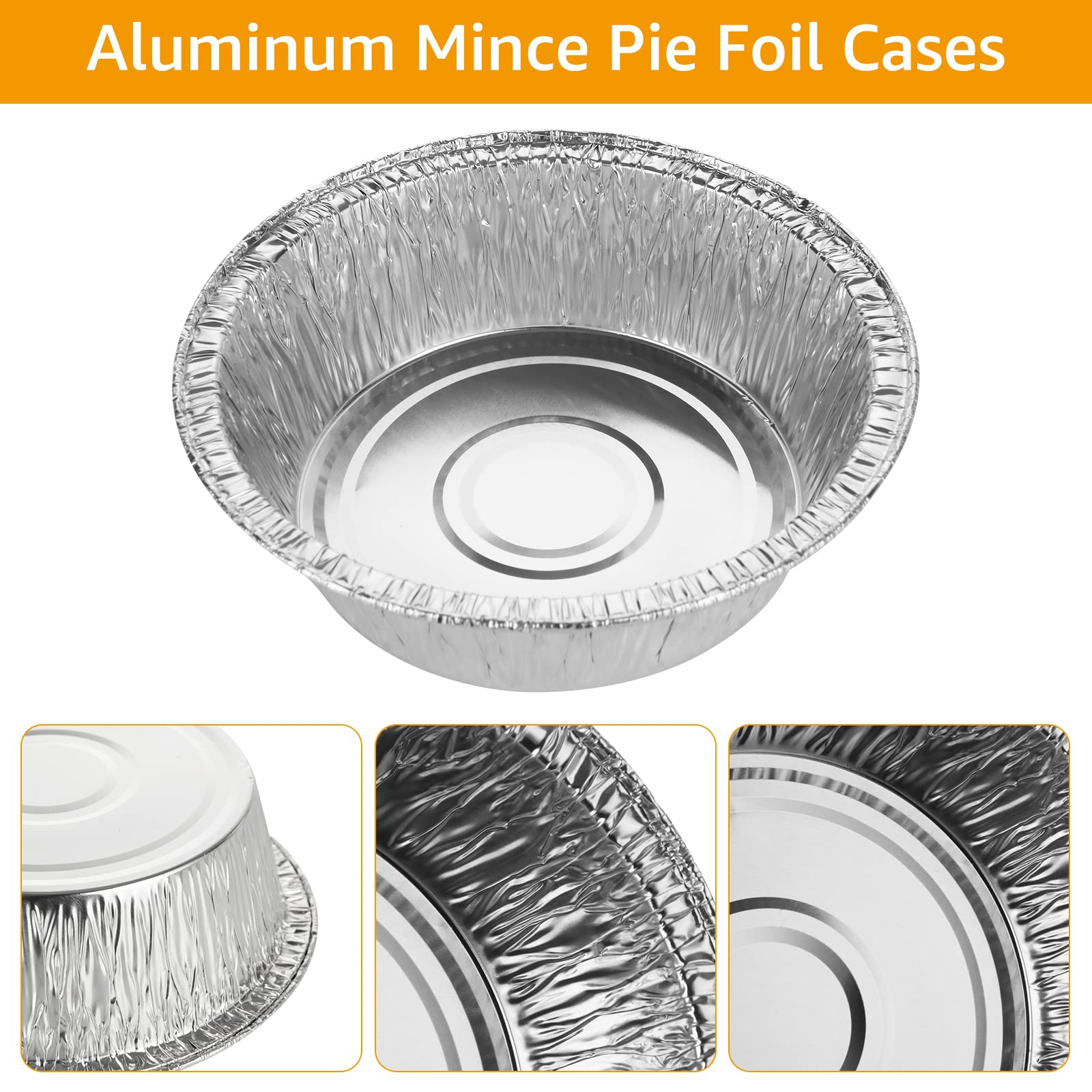JMIATRY 250 bandejas de papel de aluminio para tartas, 12 cm, bandejas redondas de aluminio desechables para pasteles pequeños, tartas de mermelada y pasteles