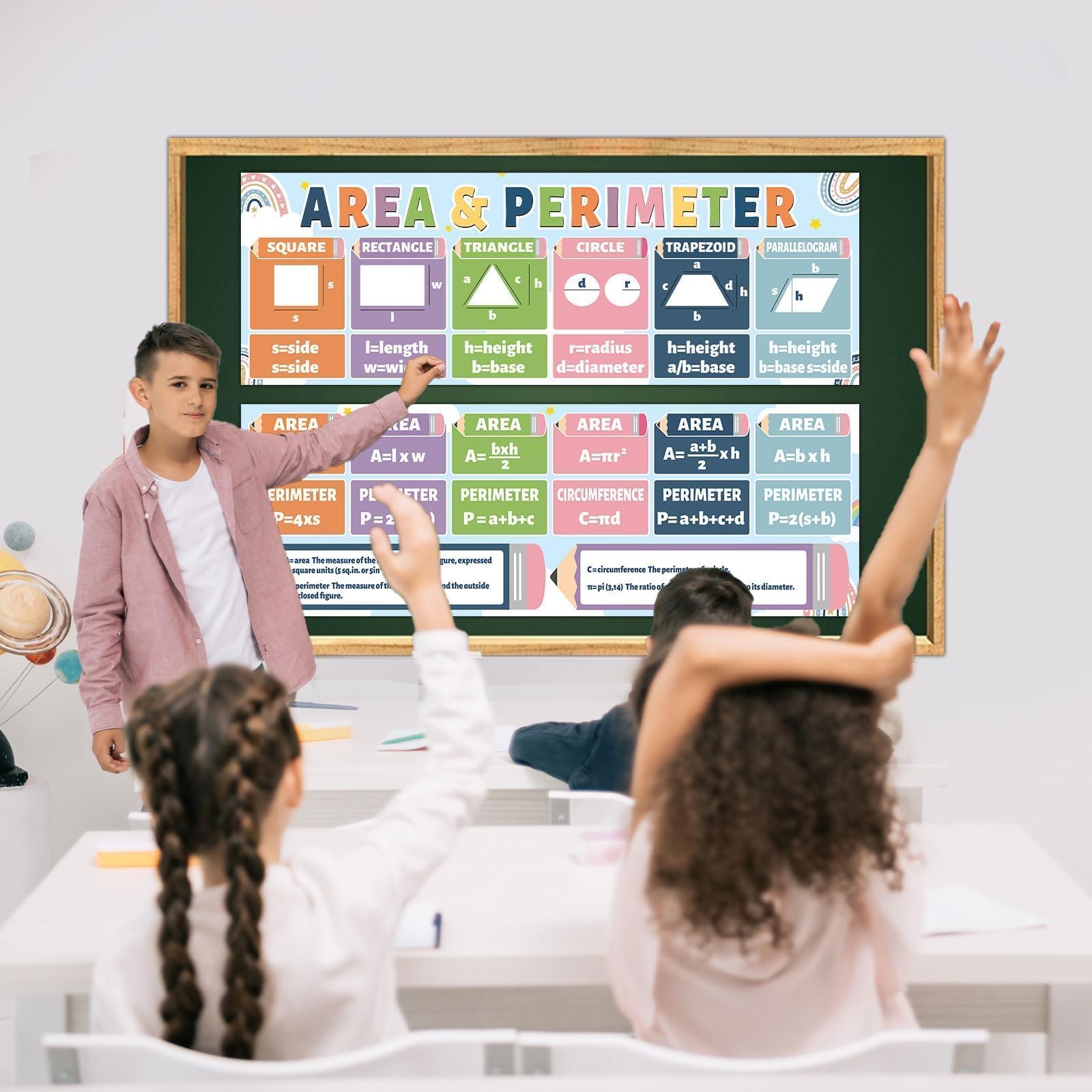 CHUNNIN Boho Rainbow Math Banner & Poster for Classroom Decor, 2 Pack, 13.4x39 Inches, Multi-colored, Boho Style, Math Classroom Banner for Elementary School - Image 5