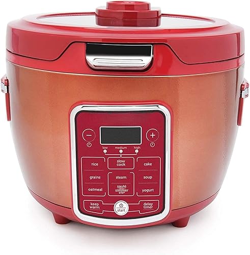 Arrocera digital de acero inoxidable de 20 tazas con tapa de vidrio, perfecta para uso doméstico y de oficina, esta olla arrocera digital puede