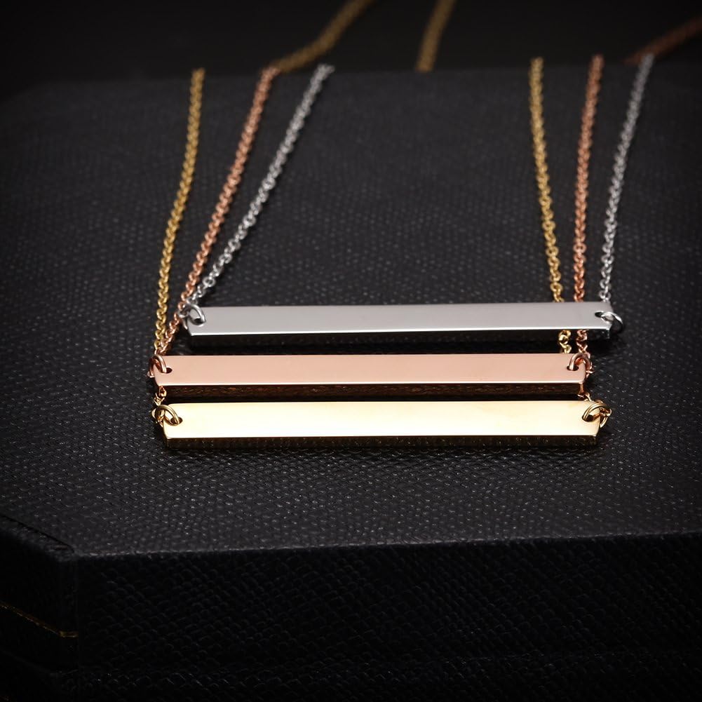 Multi Gold Bar Necklace for Women Vertical/Horizontal Bar Pendant Necklaces with Adjustable Chain Necklace Adult Jewelry - Image 7