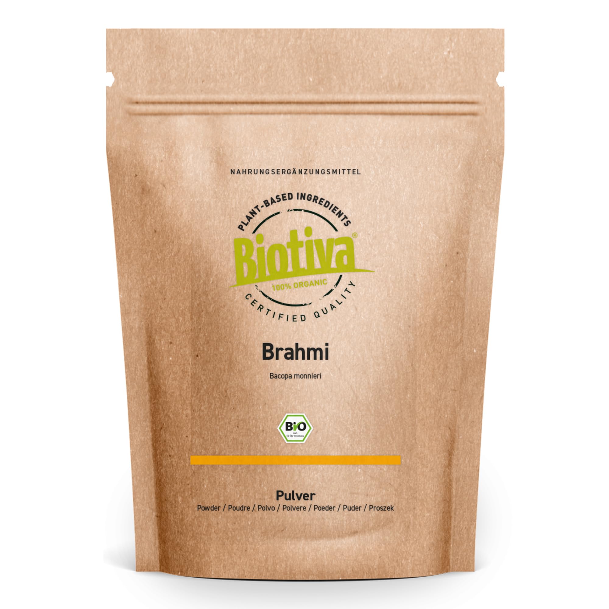 Brahmi Powder Organic - 250g - Bacopa Monnieri - Herb of Grace - Vegan - Ayurveda - garantueed Without additives - Packed in Germany (DE-ECO-005)