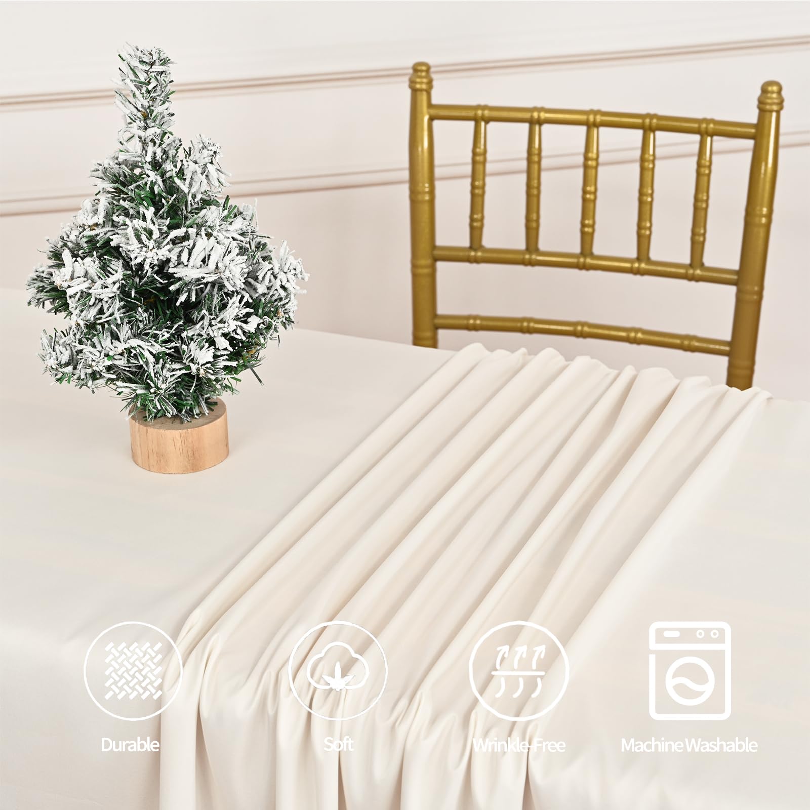 6 manteles de mesa de cerveza de color marfil, resistentes al agua, cepillados, 250 x 100 cm, adecuado para celebraciones familiares, fiestas, banquetes, festivales de tiendas de cerveza y otras