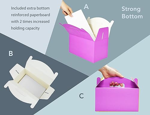 Miniatura 3 de HUAPRINT Cajas de regalo moradas grandes a granel, cajas a dos aguas paquete de 30 cajas de 9.45 x 5 x 5 pulgadas, cajas de regalo para fiesta de