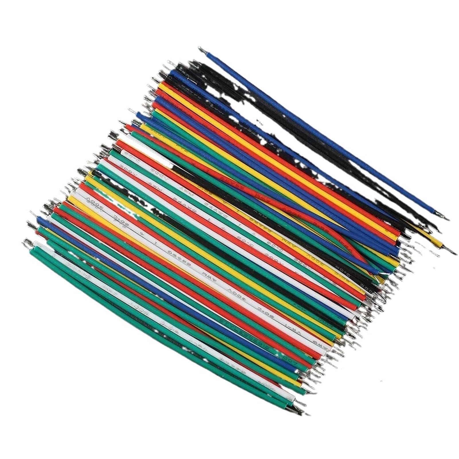 Juego de 120 Cables estañados 26AEG 24AWG, Cable electrónico de 7,8 cm, 6 Colores, Puente, Kit de Bricolaje for Cables de Placa de Pruebas PCB.(26AWG)