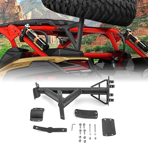 WeiSen Soporte de soporte para neumáticos de repuesto con 4 tuercas de rueda, se adapta a soportes de neumáticos de repuesto de hasta 34 pulgadas,