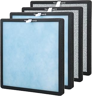 2-Set HJ-H23 Replacement Filter Compatible with Hejiko HJ-H23 Purifier, also compatible with Elechomes A3B/Olansi KJ200-A3B/Habitat 280a(e) Purifiers, 1×True H13 HEPA Filter + 1×Activated Carbon Filter