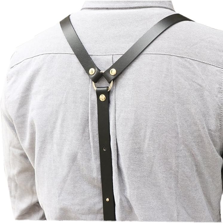 S M L Size Work Utility Apron Leather Strap Custom Black denim Apron for Men Barbershop Hairdresser Women Kitchen Personalized Barbershop Coffee Apron Utility Apron With Pockets (L, BLACK)