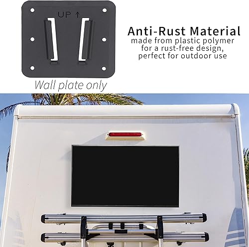 Miniatura 6 de VIVO Soporte grande para TV RV, VESA máximo 400 x 400, soporta hasta 44 libras, placa de pared de polímero de plástico para campamento, camión de